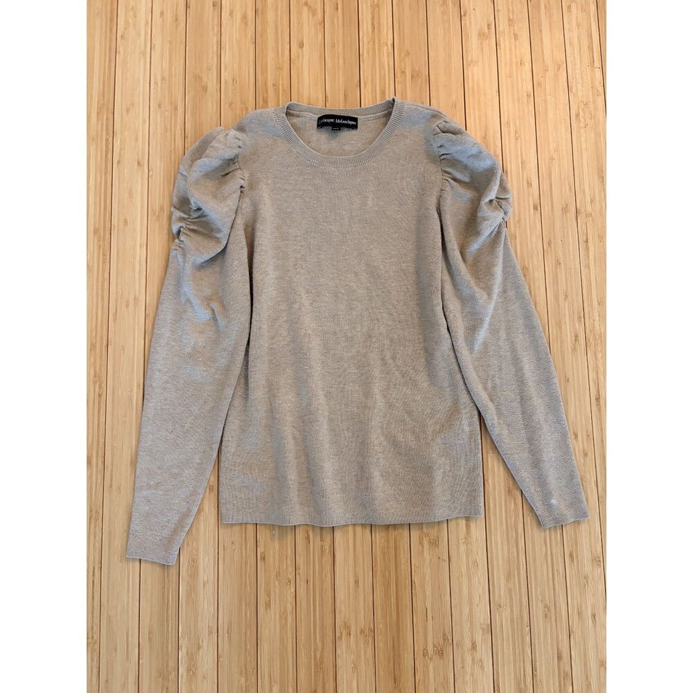 Catherine Malandrino Beige Puff Sleeve Sweater – Women’s Small